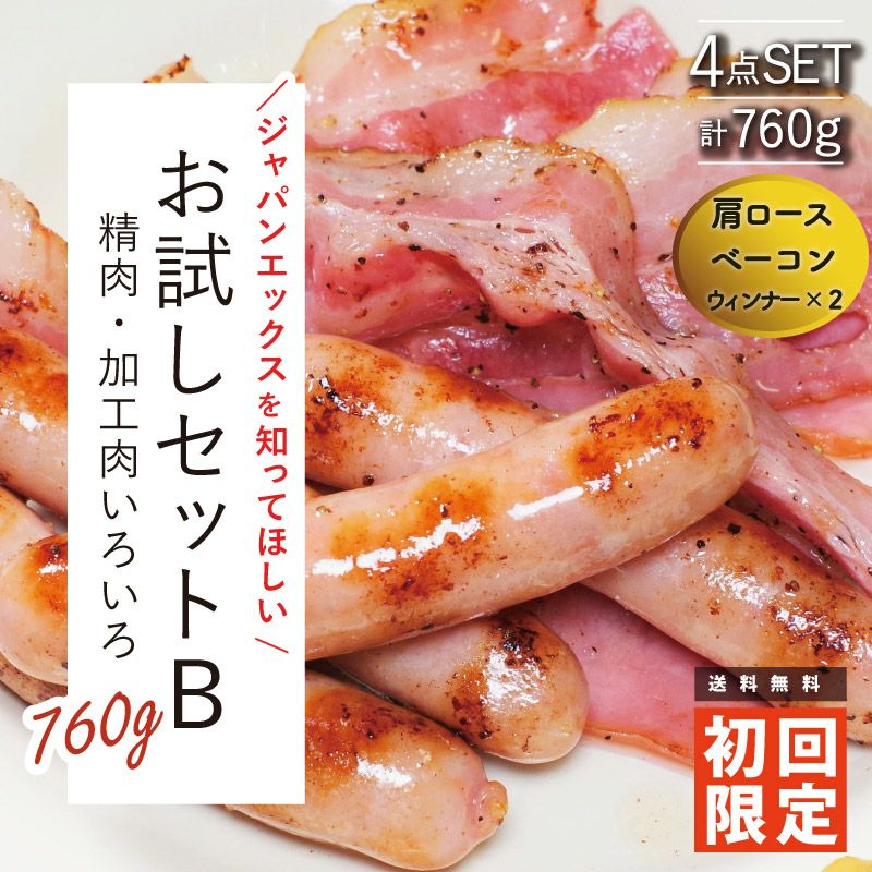 ご注文は1回まで】JAPAN X お試しセットB 精肉・加工肉いろいろ 760g